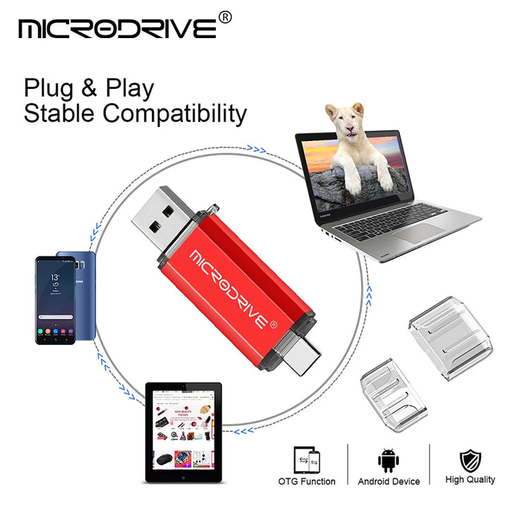 MicroDrive 2-in-1 Type-C & USB 2.0 OTG Flash Drive