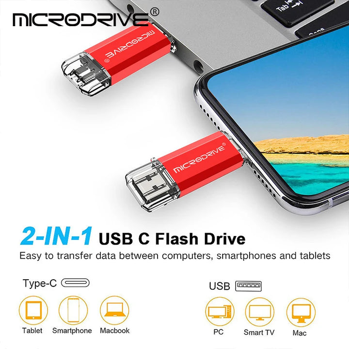 MicroDrive 2-in-1 Type-C & USB 2.0 OTG Flash Drive