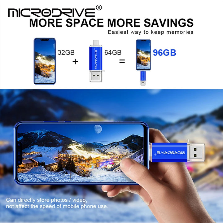 MicroDrive 2-in-1 Type-C & USB 2.0 OTG Flash Drive