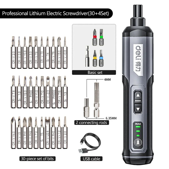 Deli DL-DP04-1B2 Cordless Electric Screwdriver
